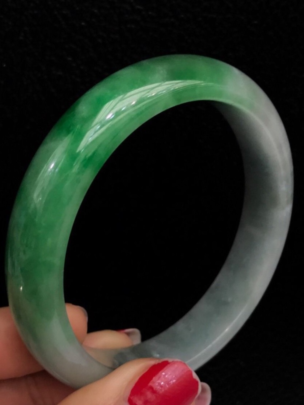 $1999 Grade A Genuine Natural Big Green Jade Bangle Bracelet 60mm